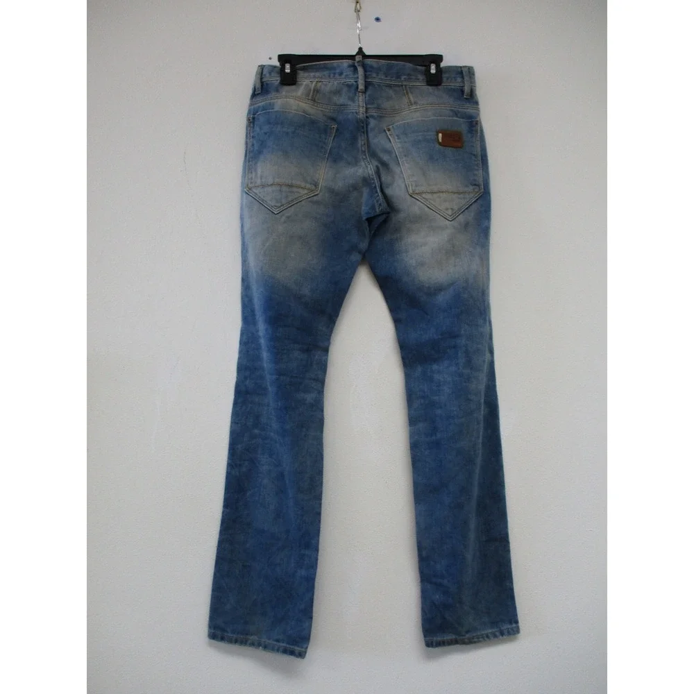 Antony Morato Jeans Mens 30 Blue Gold Denim Slim Fit Light Wash Distressed Vtg